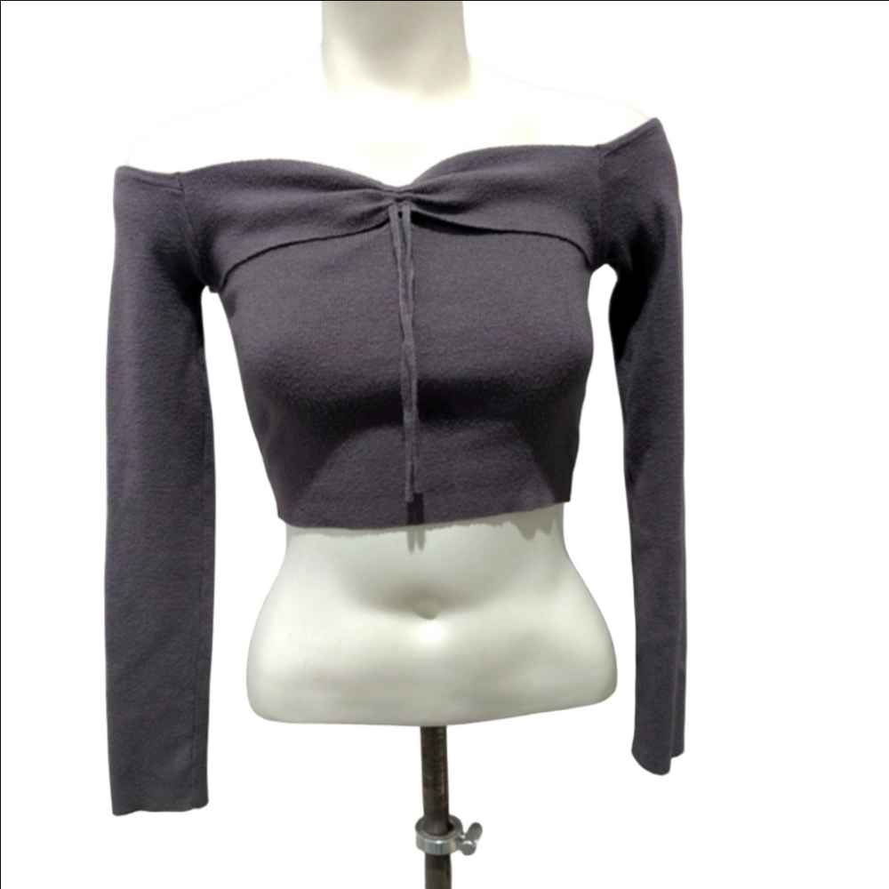 La Hearts Charcoal Knit Top - Picture 1 of 5